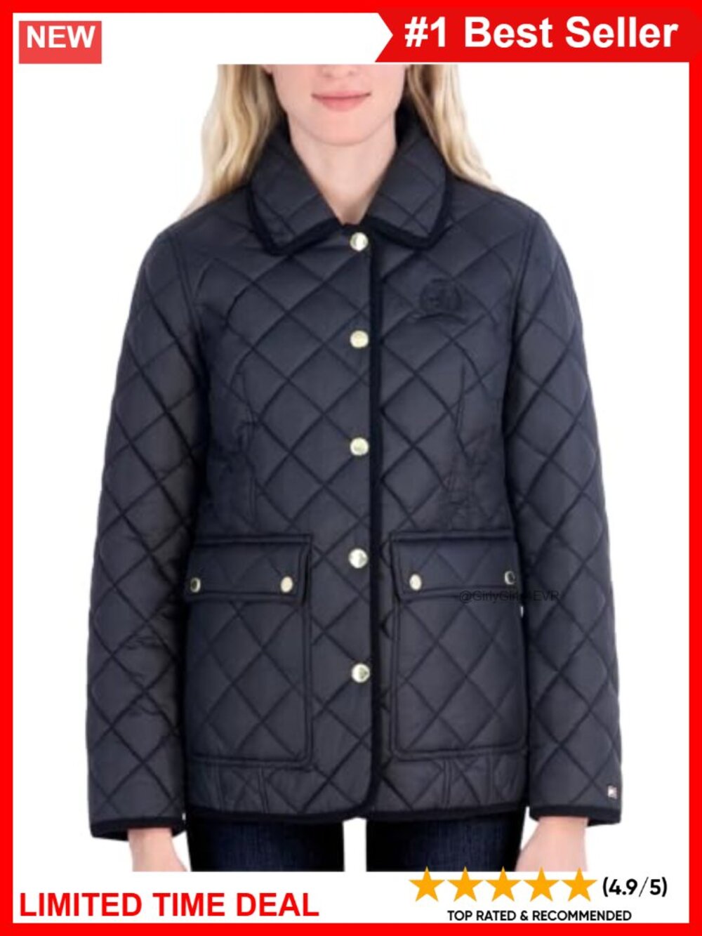 Lightweight Diamond Quilted Jacket Water Resistant